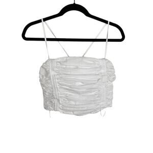 Madewell Women's Poplin Crop Tube Top Eyelet White Size 4